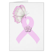 Mariposa rosada de la cinta tarjetas