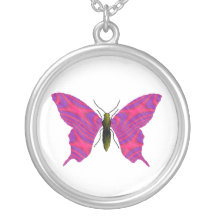 Mariposa rosada y púrpura joyeria personalizada
