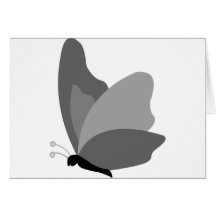 Mariposa simple - gris felicitacion 