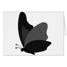 Mariposa simple - gris y negro felicitacion 