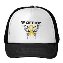 Mariposa tribal del guerrero del cáncer de la niñe gorras de camionero