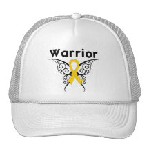 Mariposa tribal del guerrero del cáncer de la niñe gorros  