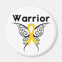 Mariposa tribal del guerrero del cáncer de la niñe imán para frigorifico