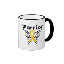 Mariposa tribal del guerrero del cáncer de la niñe taza de café