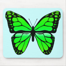 Mariposa verde Mousepad Tapete De Ratón