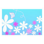 Mariposa y flores  papeleria