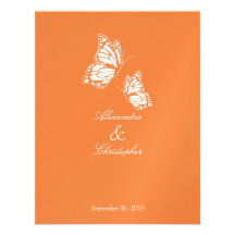 Mariposas anaranjadas simples que casan la invitac