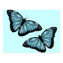 Mariposas azules artsy postal