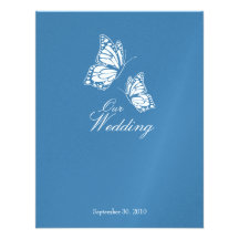 Mariposas azules simples que casan la invitación 2