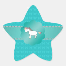 Mariposas de la turquesa del unicornio calcomanía cuadrada personalizada