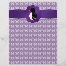 Mariposas de lujo de la púrpura del pingüino tarjeton
