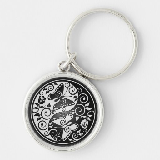 Mariposas de Yin Yang Llavero Personalizado