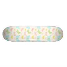 Mariposas del amarillo del rosa del verde azul patín personalizado