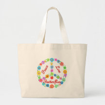 Mariposas del amor de la paz bolsa de mano