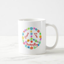 Mariposas del amor de la paz tazas
