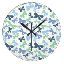 ¡Mariposas del azul del reloj de pared! Relojes De Pared