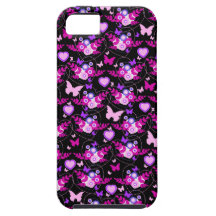 Mariposas florales y caja rosada iphone5 de los co iPhone 5 Case-Mate coberturas