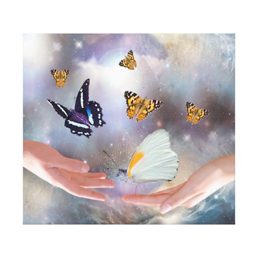 Mariposas hermosas impresión en lienzo estirada