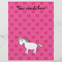 Mariposas lindas del rosa del unicornio tarjeta publicitaria