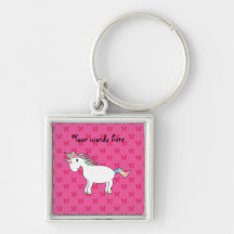 Mariposas lindas del rosa del unicornio llavero personalizado
