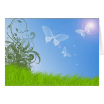 Mariposas transparentes tarjeton