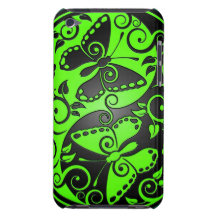Mariposas, verde y negro de Yin Yang iPod Case-Mate Coberturas