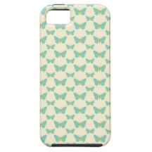 Mariposas verdes y poner crema del trullo pálido iPhone 5 Case-Mate cárcasa