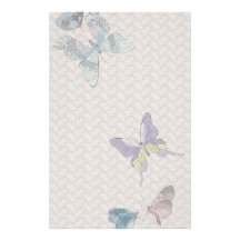 Mariposas y cordón del vintage inmóviles papelería personalizada