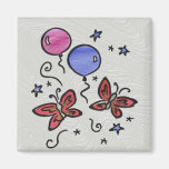 Mariposas y globos de cristal del arte imanes para frigoríficos