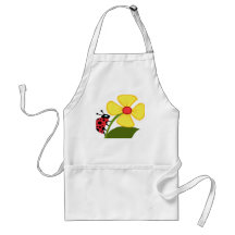 Mariquita en la flor amarilla delantales