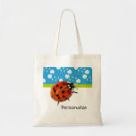 Mariquita floral azul de moda con nombre bolsas