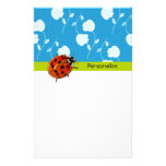 Mariquita floral azul de moda con nombre papeleria