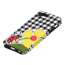 Mariquita; Houndstooth negro y blanco iPhone 5 Case-Mate Cárcasas