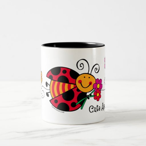 Mariquita linda como insecto tazas de café
