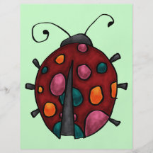 Mariquita linda del dibujo animado flyer a todo color