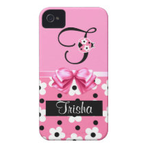 Mariquita rosada: Personalice Case-Mate iPhone 4 Carcasa