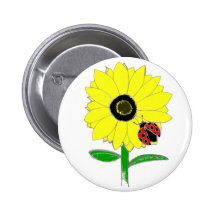 Mariquita y girasol pins