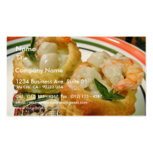 Mariscos en pasteles tarjeta de visita