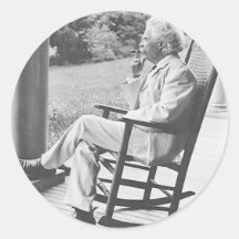 Mark Twain en pegatinas de la mecedora