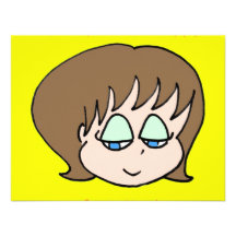 marrón del chica del kawaii comunicado personalizado