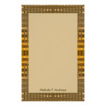 marrón del oro del yelllow papeleria personalizada
