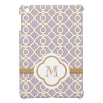 Marroquí con monograma del oro de la lavanda fundas ipad mini