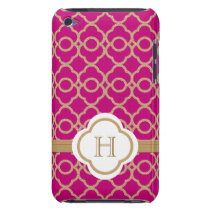 Marroquí fucsia con monograma del oro cárcasas casemate