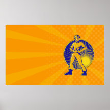 Martillo que lleva del trabajador del comerciante  poster