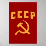 martillo y hoz de URSS del ruso del vintage del cc Posters