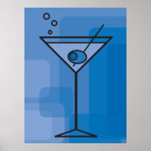 martini azul poster