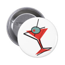 martini verde oliva retro pin