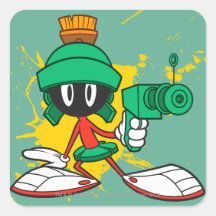 Marvin con el arma calcomanía cuadradas personalizadas