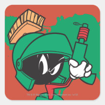 Marvin con el laser destacado pegatinas cuadradases