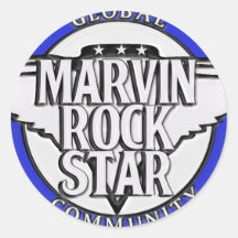 Marvin rockstar global community sticker pegatina redonda